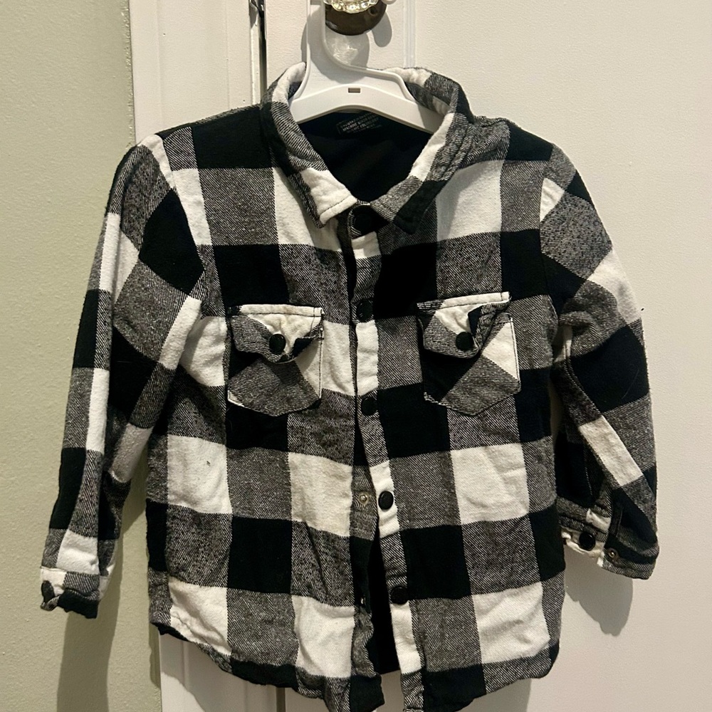 Little Bipsy Checkered Black and White Kids Button Down Shirt